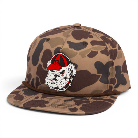 Georgia Bulldogs Retro UGA 3D Umpqua Rope Hat- Bark Duck Camo/ Brown