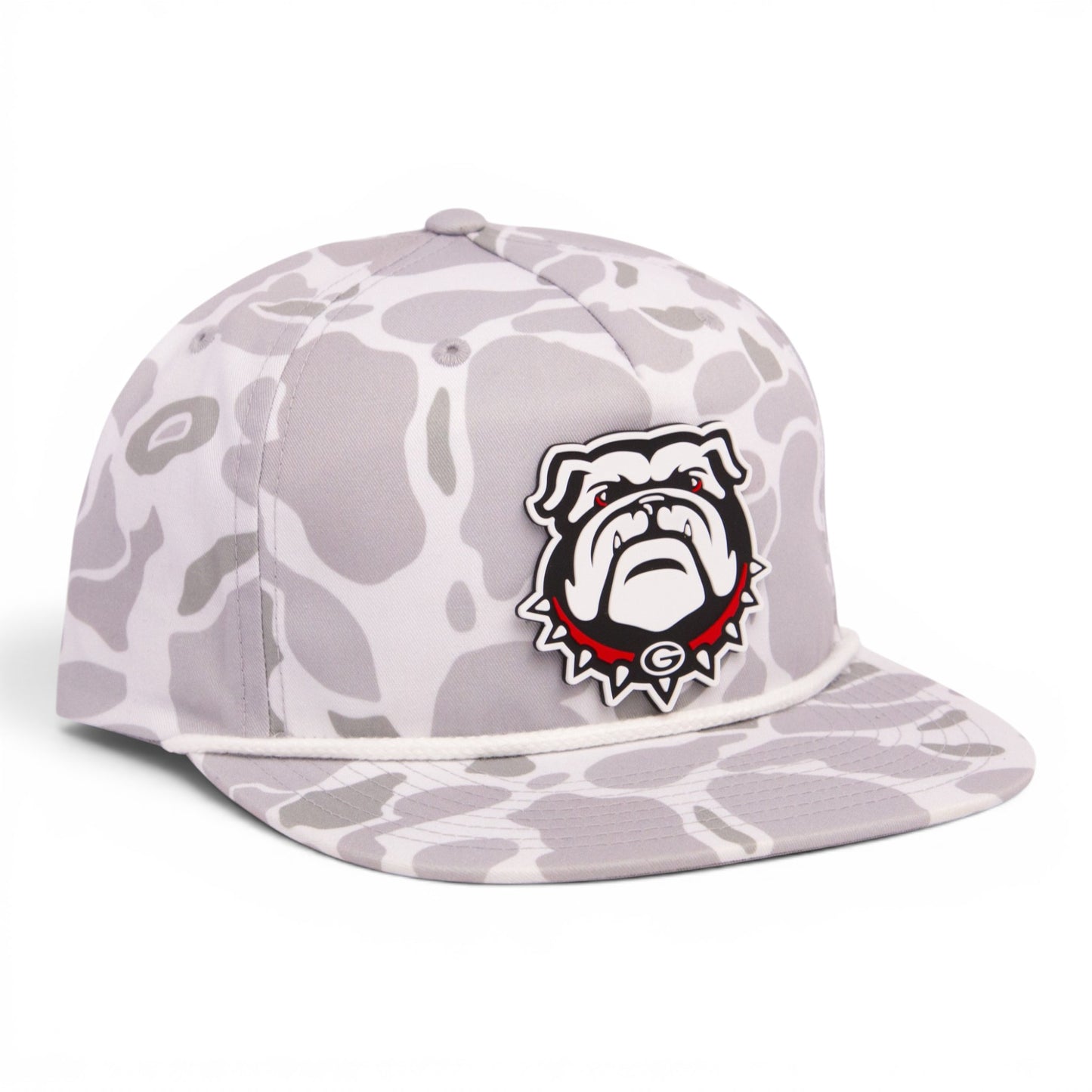 Georgia Bulldogs UGA 3D Umpqua Rope Hat- Blizzard Duck Camo/ White