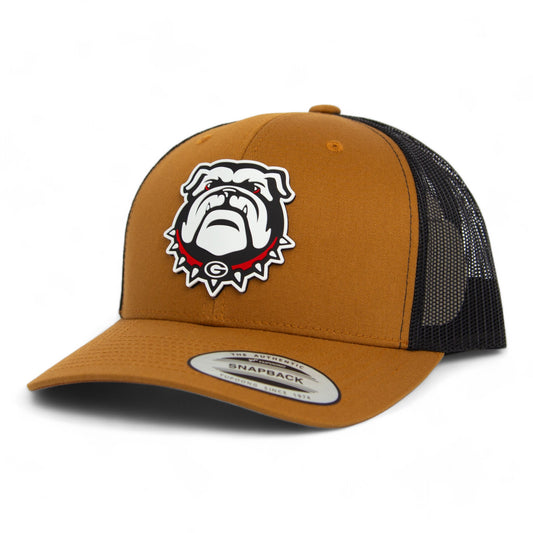 Georgia Bulldogs UGA 3D YP Snapback Trucker Hat- Carmel/ Black