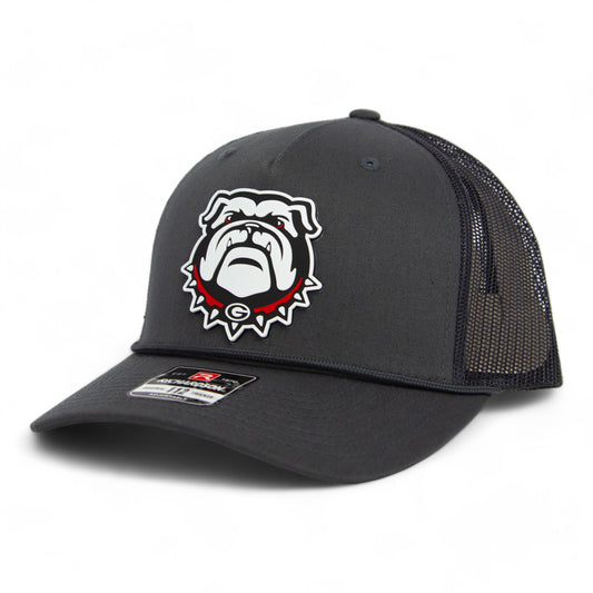 Georgia Bulldogs UGA 3D Snapback Trucker Rope Hat- Charcoal