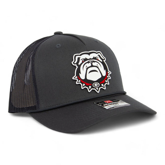 Georgia Bulldogs UGA 3D Snapback Trucker Rope Hat- Charcoal