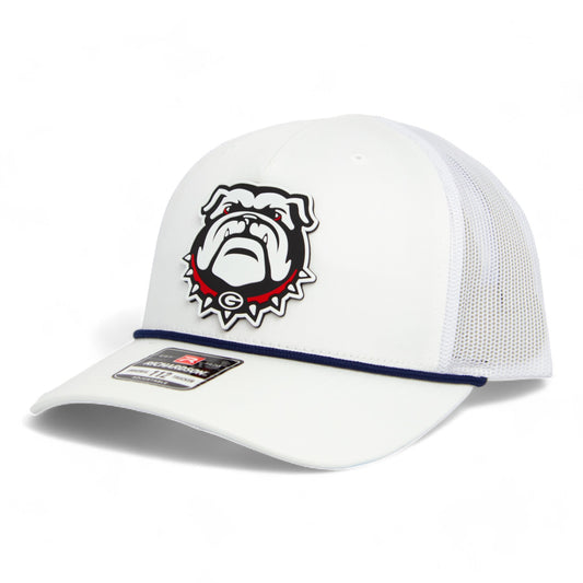 Georgia Bulldogs UGA 3D Snapback Trucker Rope Hat- White/ Black