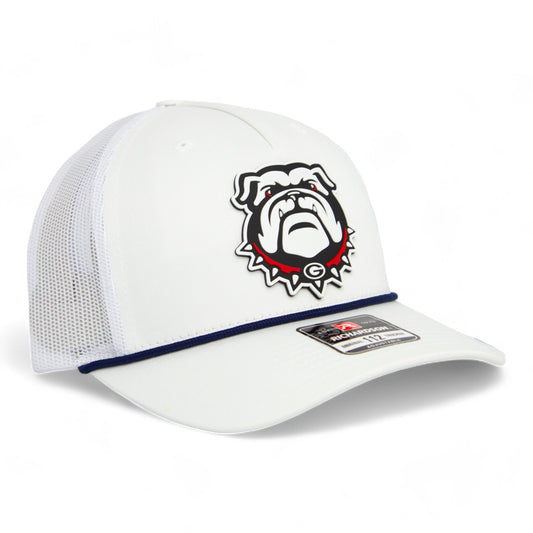 Georgia Bulldogs UGA 3D Snapback Trucker Rope Hat- White/ Black