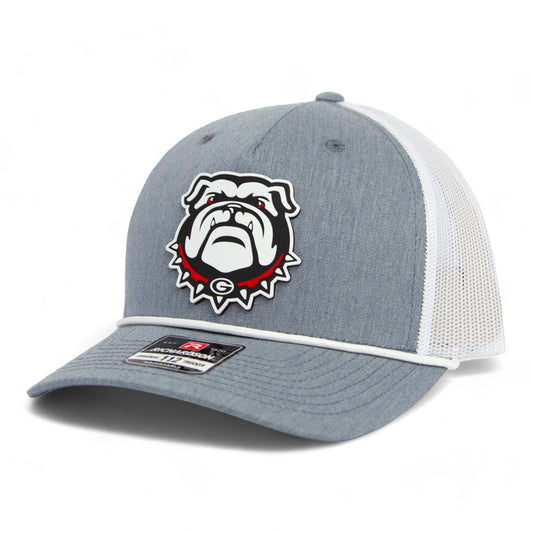 Georgia Bulldogs UGA 3D Snapback Trucker Rope Hat- Heather Grey/ White