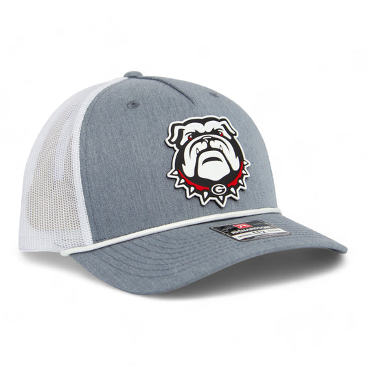 Georgia Bulldogs UGA 3D Snapback Trucker Rope Hat- Heather Grey/ White