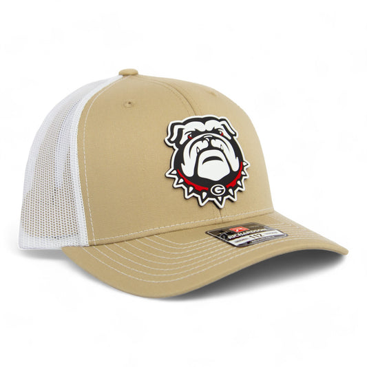 Georgia Bulldogs UGA 3D Snapback Trucker Hat- Tan/ White