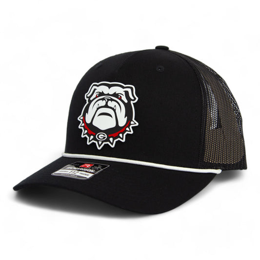 Georgia Bulldogs UGA 3D Snapback Trucker Rope Hat- Black/ White