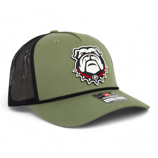 Georgia Bulldogs UGA 3D Snapback Trucker Rope Hat- Loden/ Black