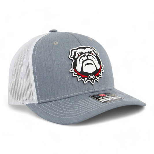 Georgia Bulldogs UGA 3D Snapback Trucker Hat- Heather Grey/ White