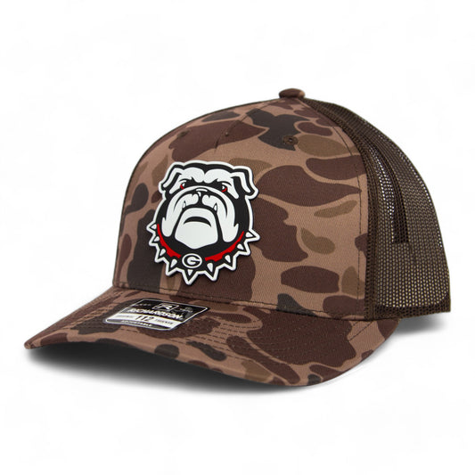 Georgia Bulldogs UGA 3D Snapback Trucker Hat- Bark Duck Camo/ Brown