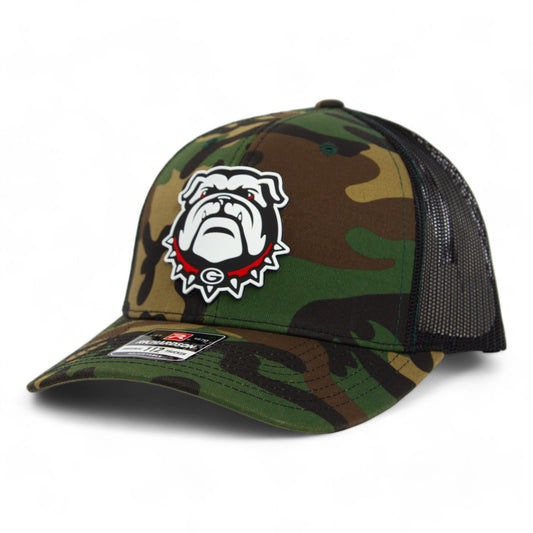 Georgia Bulldogs UGA 3D Snapback Trucker Hat- Army Camo/ Black