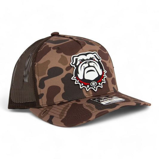 Georgia Bulldogs UGA 3D Snapback Trucker Hat- Bark Duck Camo/ Brown