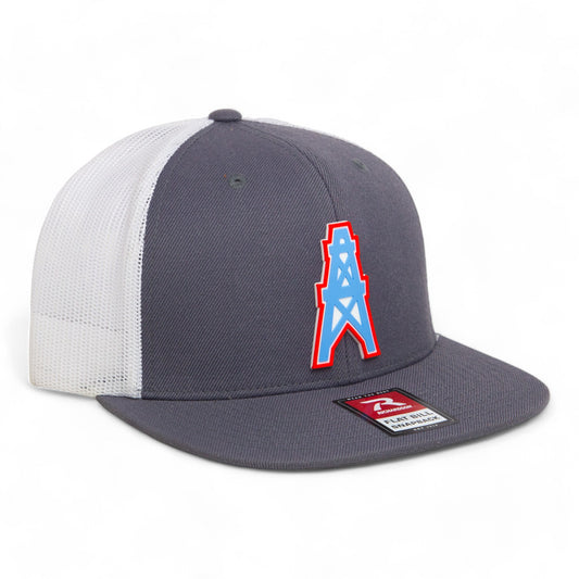 Houston Oilers 3D Wool Blend Flat Bill Hat- Charcoal/ White