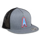 Houston Oilers 3D YP Snapback Flat Bill Trucker Hat- Heather Grey/ Black