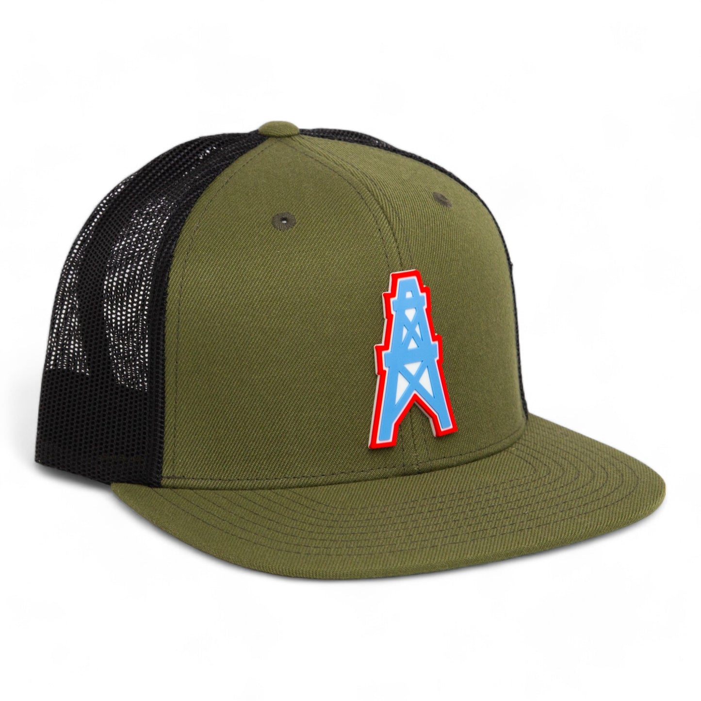 Houston Oilers 3D Wool Blend Flat Bill Hat- Loden/ Black