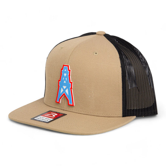 Houston Oilers 3D Wool Blend Flat Bill Hat- Tan/ Black