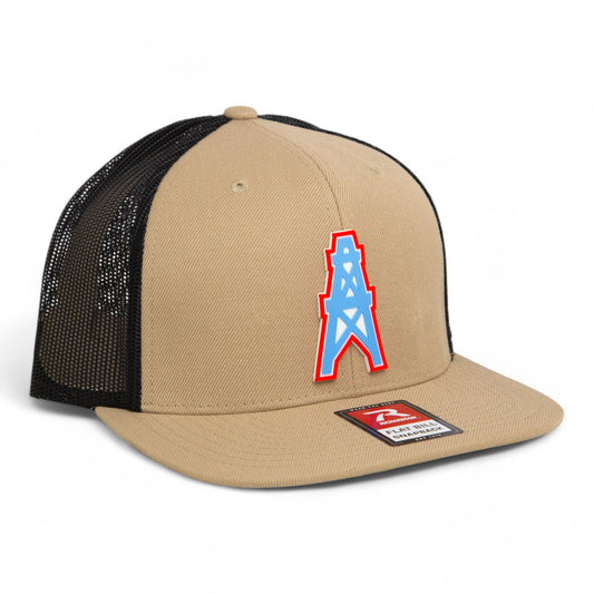 Houston Oilers 3D Wool Blend Flat Bill Hat- Tan/ Black