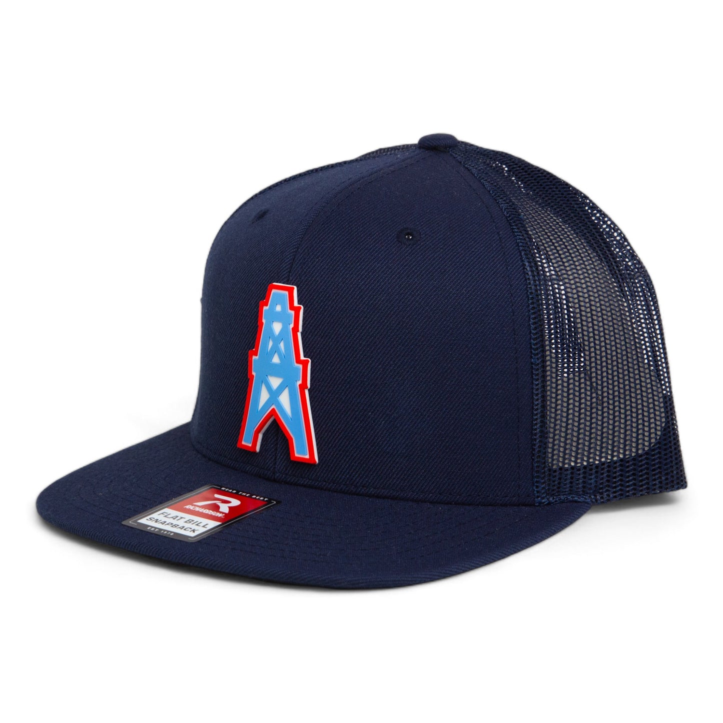 Houston Oilers 3D Wool Blend Flat Bill Hat- Navy