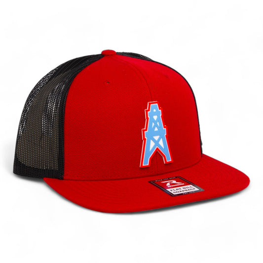 Houston Oilers 3D Wool Blend Flat Bill Hat- Red/ Black