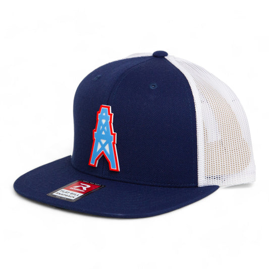 Houston Oilers 3D Wool Blend Flat Bill Hat- Navy/ White