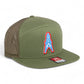 Houston Oilers 3D Snapback Seven-Panel Flat Bill Trucker Hat- Loden Green