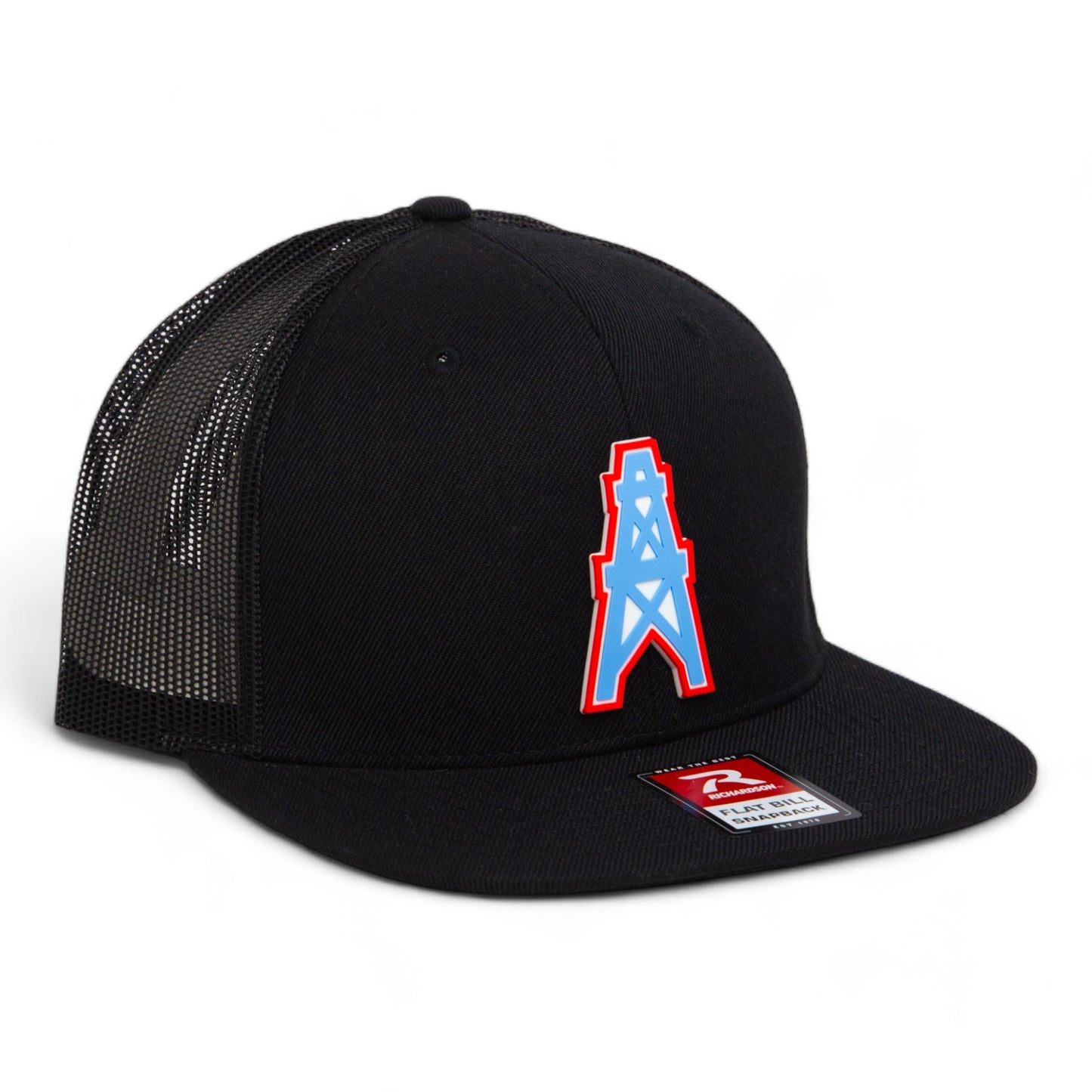 Houston Oilers 3D Wool Blend Flat Bill Hat- Black