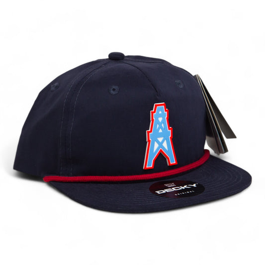 Houston Oilers 3D Classic Rope Hat- Navy/ Red