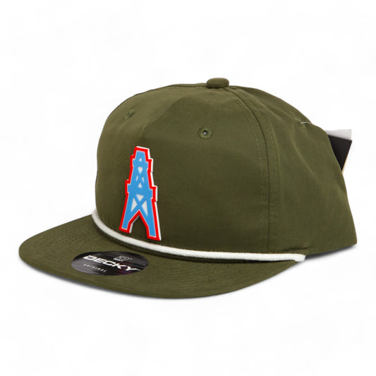 Houston Oilers 3D Classic Rope Hat- Olive/ White