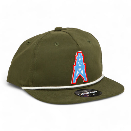 Houston Oilers 3D Classic Rope Hat- Olive/ White