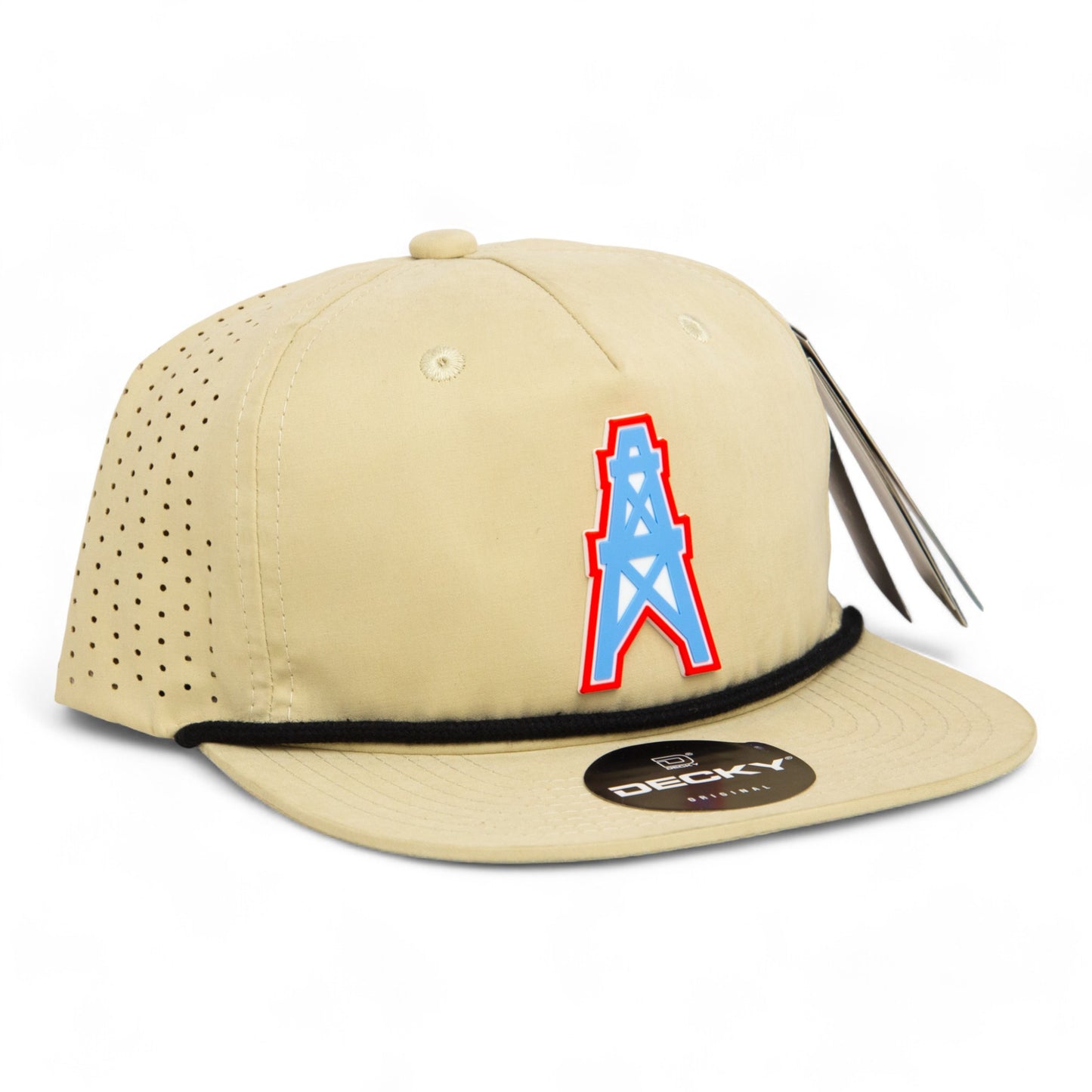 Houston Oilers 3D Perforated Rope Hat- Birch/ Black