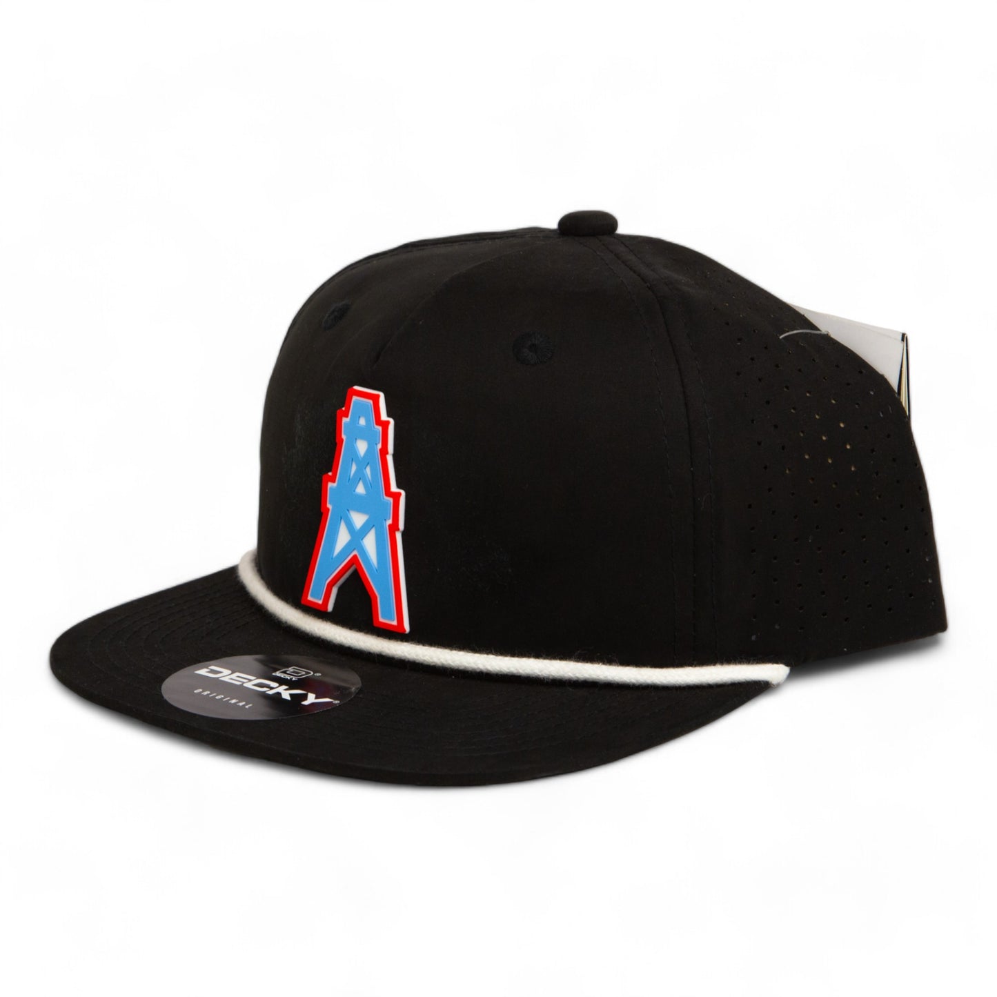 Houston Oilers 3D Perforated Rope Hat- Black/ White