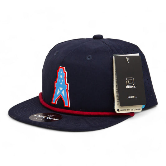 Houston Oilers 3D Perforated Rope Hat- Navy/ Red