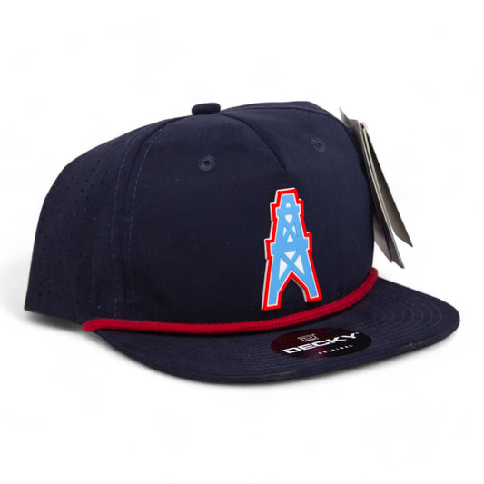 Houston Oilers 3D Perforated Rope Hat- Navy/ Red