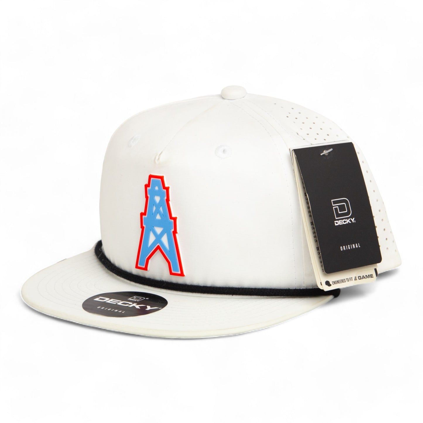 Houston Oilers 3D Perforated Rope Hat- White/ Black