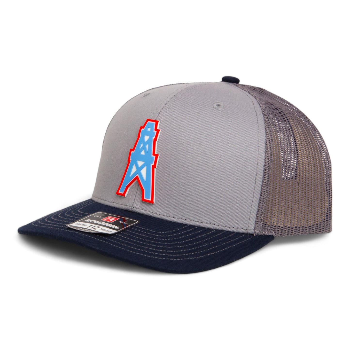 Houston Oilers 3D Snapback Trucker Hat- Grey/ Charcoal/ Navy