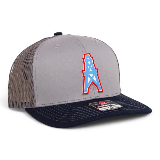 Houston Oilers 3D Snapback Trucker Hat- Grey/ Charcoal/ Navy