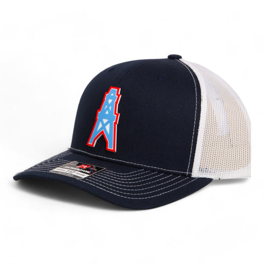 Houston Oilers 3D Snapback Trucker Hat- Navy/ White