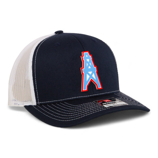 Houston Oilers 3D Snapback Trucker Hat- Navy/ White