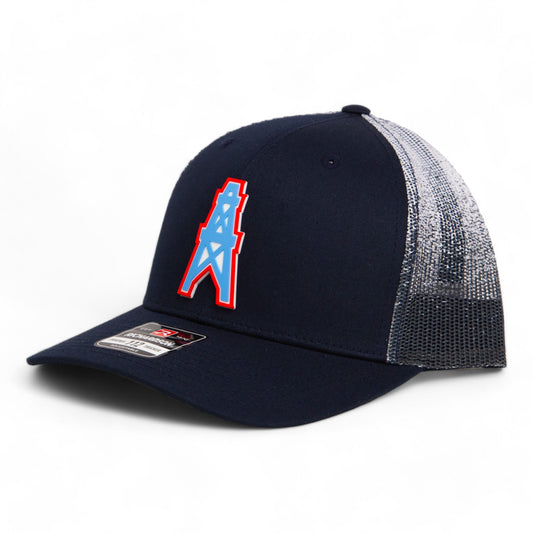 Houston Oilers 3D Snapback Trucker Hat- Navy Fade