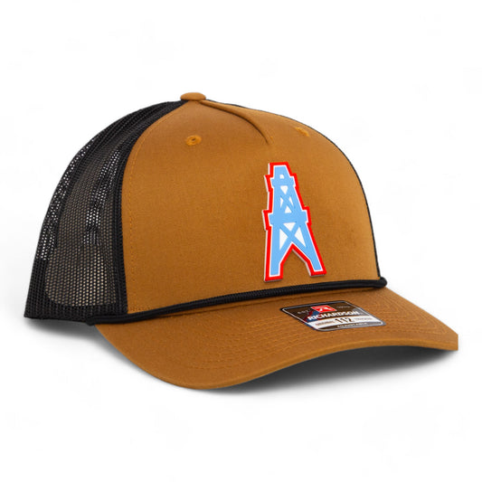 Houston Oilers 3D Snapback Trucker Rope Hat- Caramel/ Black