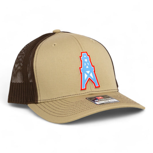 Houston Oilers 3D Snapback Trucker Hat- Khaki/ Coffee