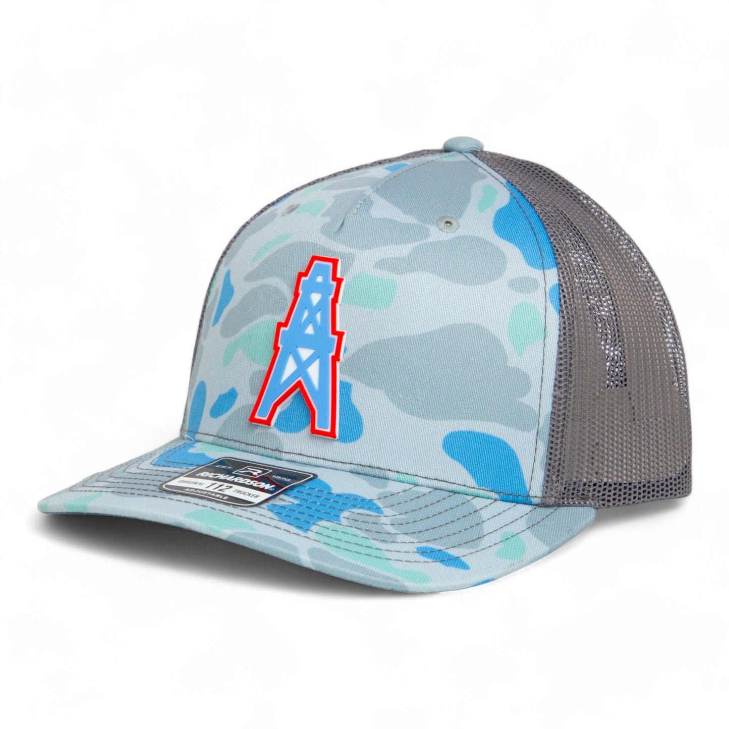 Houston Oilers 3D Snapback Trucker Hat- Saltwater Duck Camo/ Charcoal