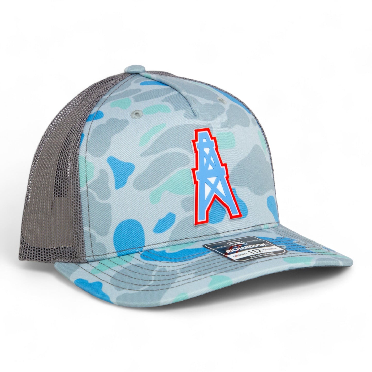 Houston Oilers 3D Snapback Trucker Hat- Saltwater Duck Camo/ Charcoal