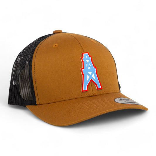 Houston Oilers 3D YP Snapback Trucker Hat- Caramel/ Black