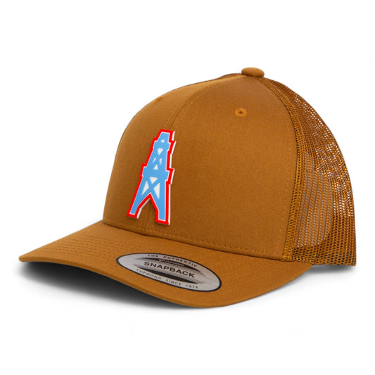 Houston Oilers 3D YP Snapback Trucker Hat- Caramel