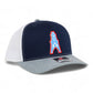 Houston Oilers 3D Snapback Trucker Hat- Navy/ White/ Heather Grey