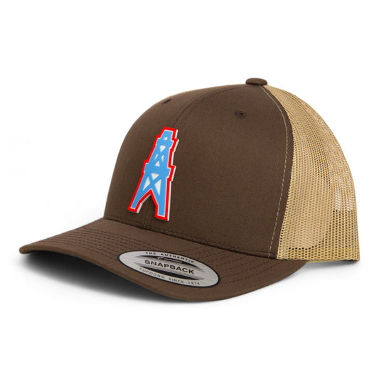 Houston Oilers 3D YP Snapback Trucker Hat- Brown/ Tan