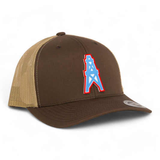 Houston Oilers 3D YP Snapback Trucker Hat- Brown/ Tan