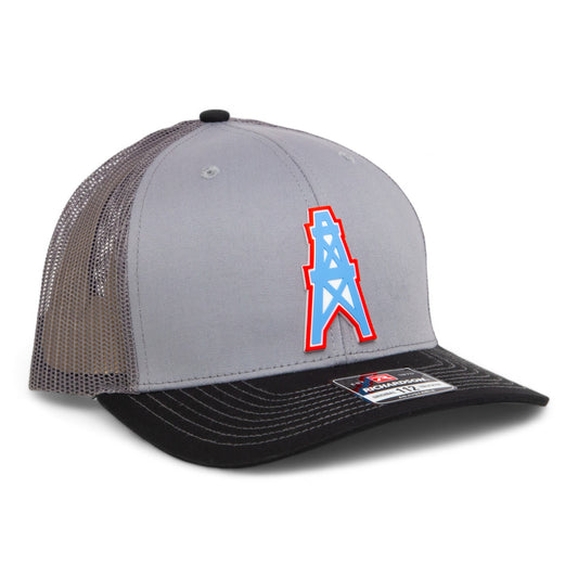 Houston Oilers 3D Snapback Trucker Hat- Grey/ Charcoal/ Black