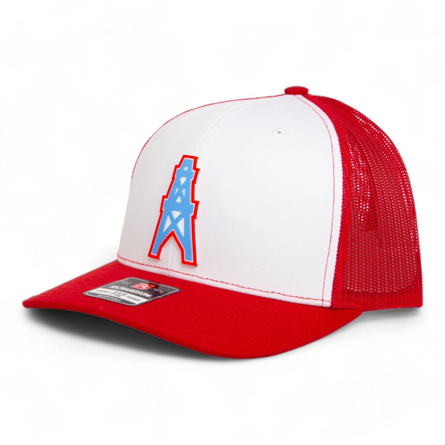 Houston Oilers 3D Snapback Trucker Hat- White/ Red